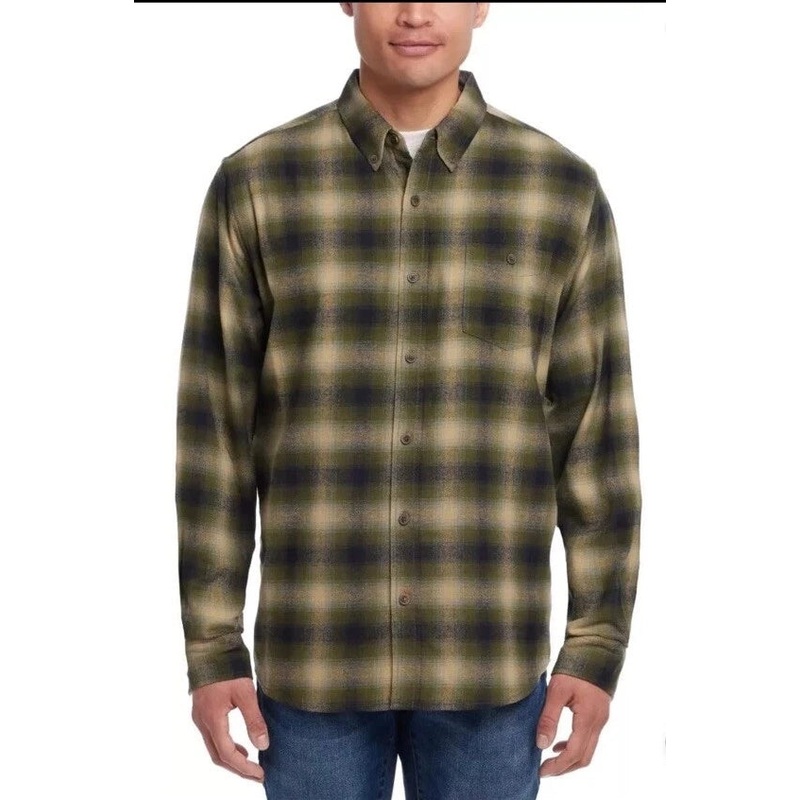 Weatherproof Vintage Mens Khaki Flannel Shirt  | Weatherproof Vintage In Lebanon