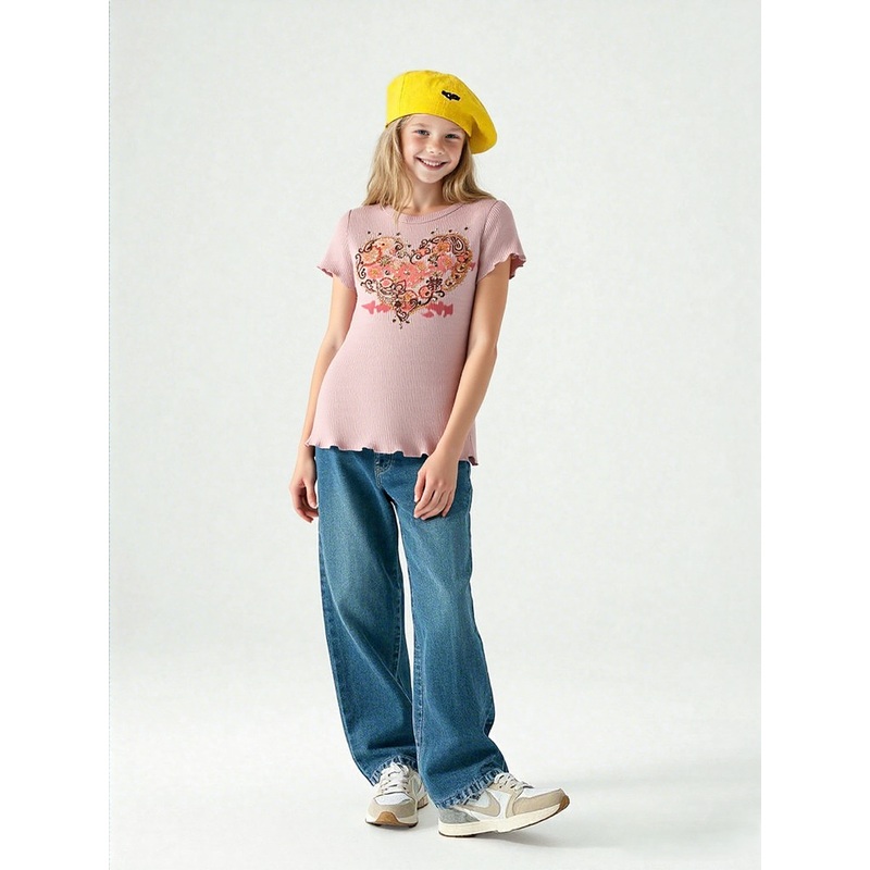 Beautees Girl`s Rose T-Shirt | Beautees In Lebanon