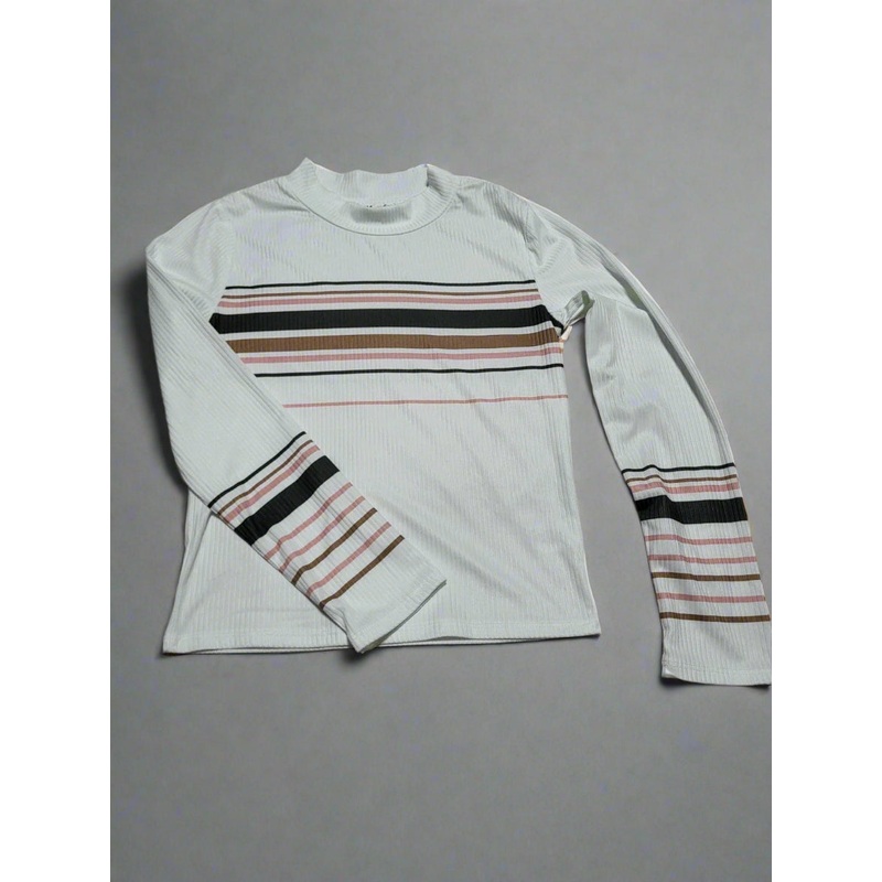 Beautees Girl’s White Striped Long Sleeve Blouse | Beautees In Lebanon
