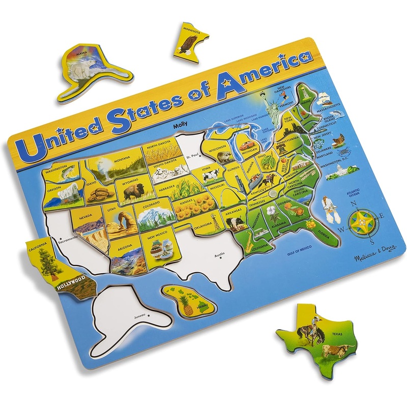 Melissa & Doug USA Map Wooden 45 Pieces Puzzle | Melissa & Doug In Lebanon