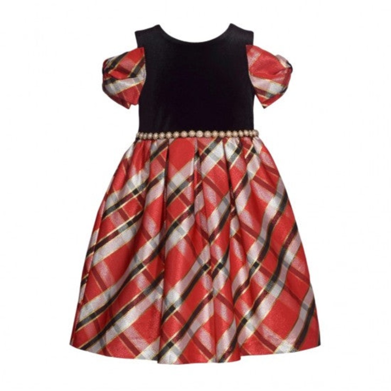 Bonnie Jean Girl’s Red & Black Checkered Short Sleeve Dress |Bonnie Jean In Lebanon
