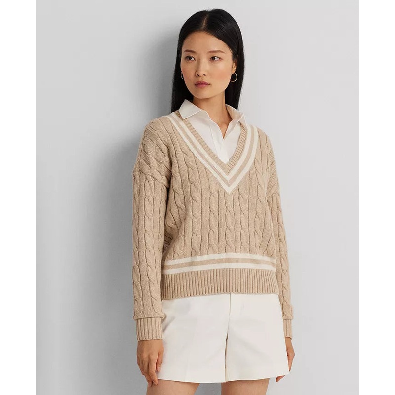 Lauren Ralph Lauren Women’s Beige Long-Sleeve Blouse |Lauren Ralph Lauren In Lebanon