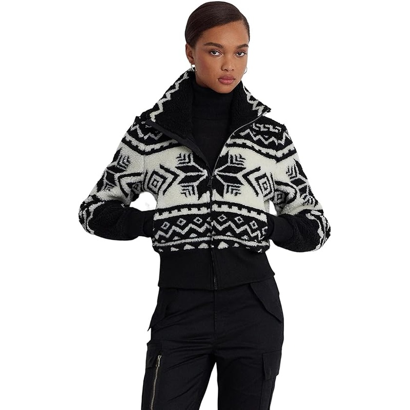 Lauren Ralph Lauren Women’s Fair Isle Jacquard Fleece Mockneck Jacket | Lauren Ralph Lauren In Lebanon