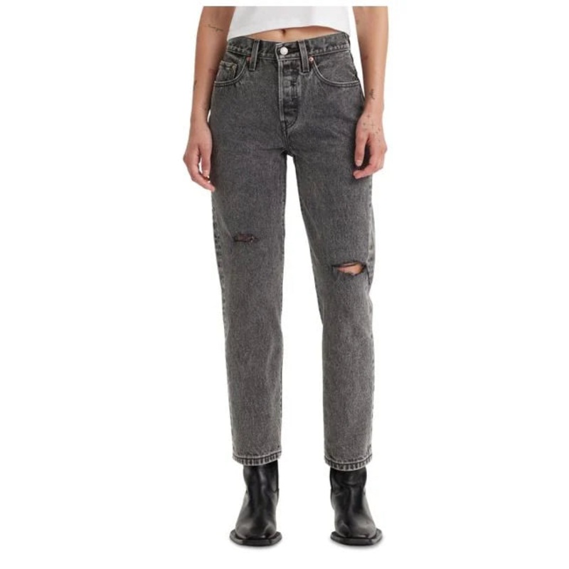 Levi’s Women’s Grey 501 Cropped Straight-leg High Rise Jeans |Levi’s In Lebanon