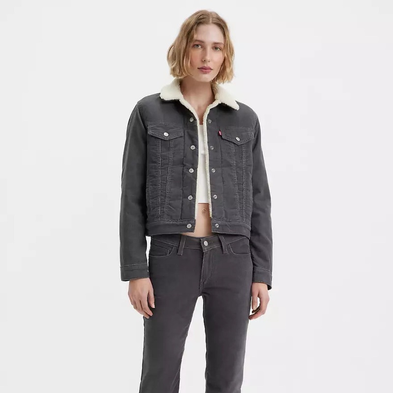 Levis Women’s Dark Gray Original Sherpa Trucker Jacket |Levis In Lebanon
