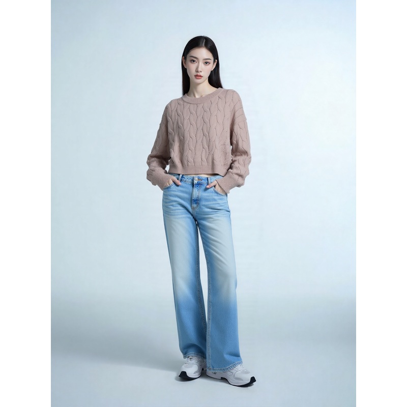 Pink Rose Women`s Dusti Rose Cropped Crewneck Sweatshirt | Pink Rose In Lebanon