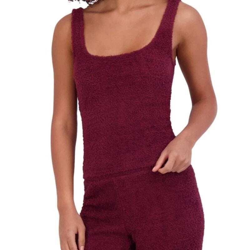 Steve Madden Women’s Burgundy Scoop-Neck Chenille Sleep Tank Top |Steve Madden In Lebanon