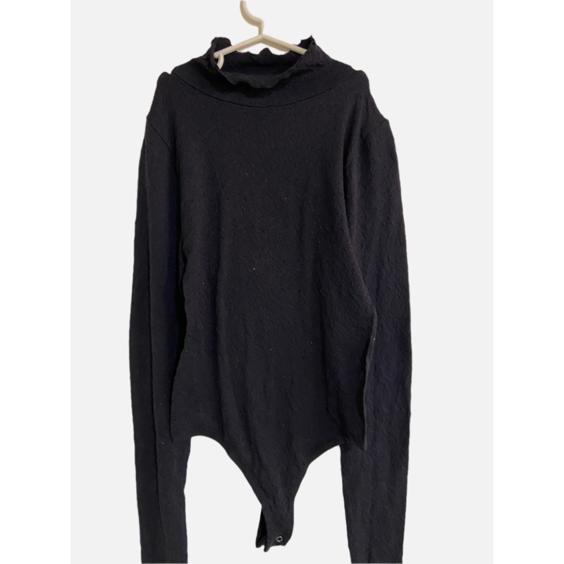 Sugar Moon Women’s Black Textured Long-Sleeve Bodysuit |Sugar Moon In Lebanon