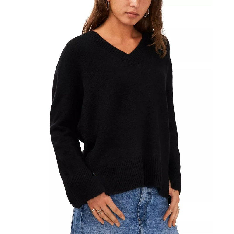 Vince Camuto Women’s Black V-Neck Sweatshirt  | Vince Camuto  In Lebanon
