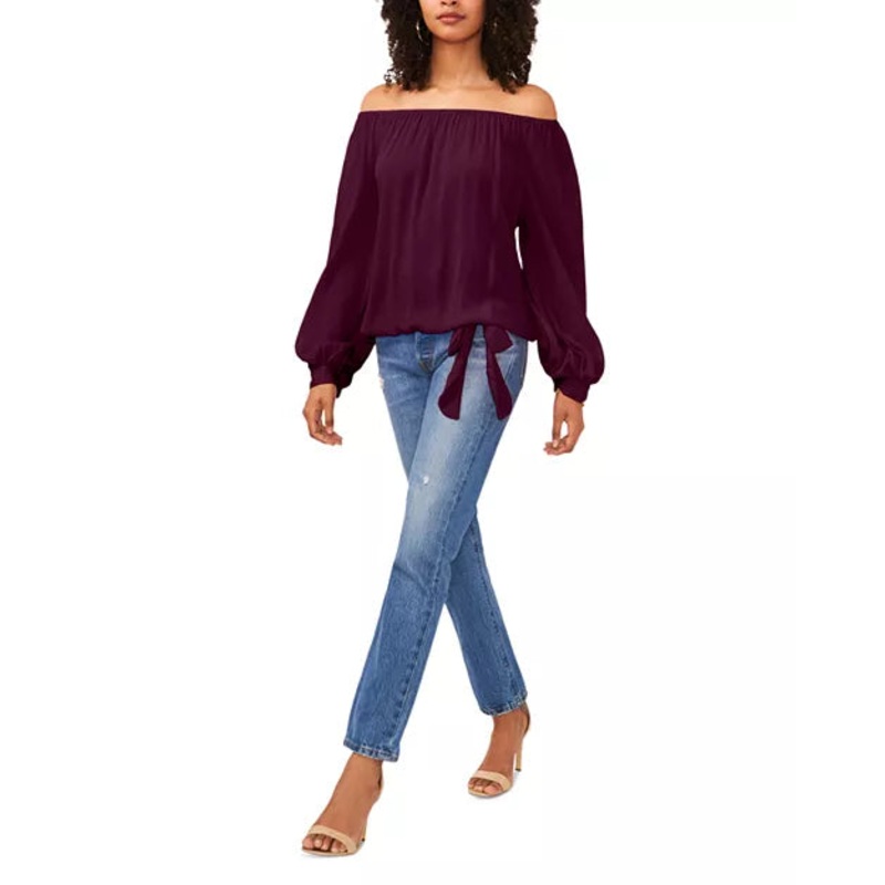 Vince Camuto Women’s Burgundy Long-Sleeve Blouse |Vince Camuto In Lebanon