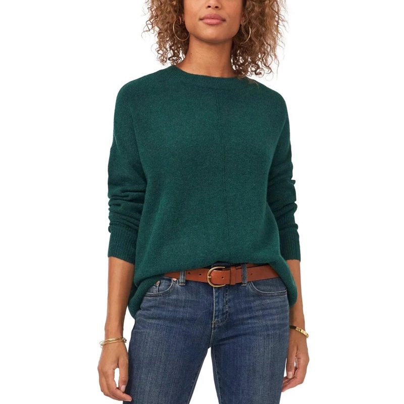 Vince Camuto Women’s Dark Green Crew Neck Sweatshirt | Vince Camuto In Lebanon