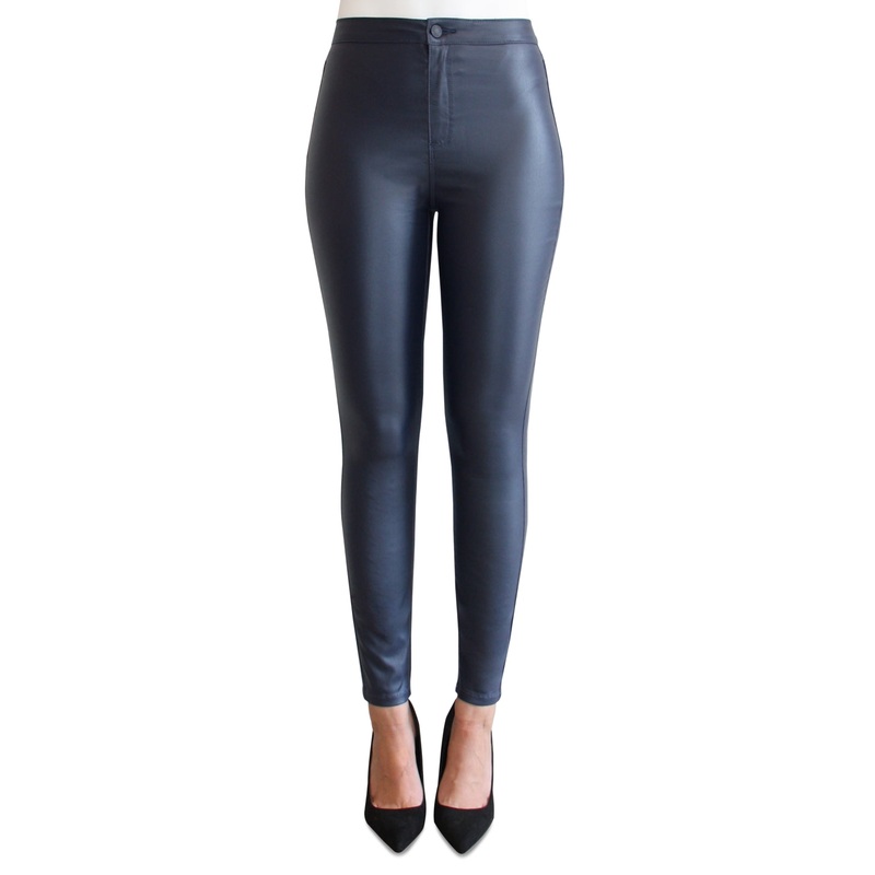Almost Famous Women’s Navy Coated High-Rise Skinny Jeans|Almost Famous In Lebanon