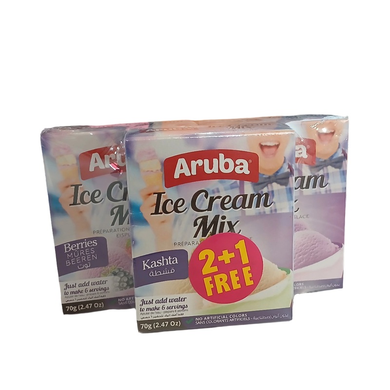 Aruba Ice Cream Mix Berries 70g x 2pcs + 1 Kashta Flavor Free(2+1 Free) | Aruba In Lebanon