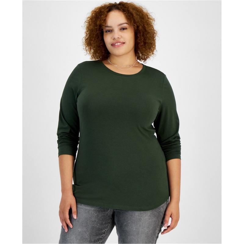 Aveto Women’s Green Solid Basic Crewneck Blouse |Aveto In Lebanon