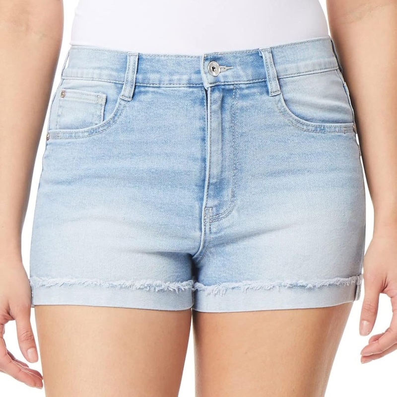 Celebrity Pink Women’s Light Blue Juniors 3 High-Rise Curvy De Extension Curvy Shorts | Celebrity Pink In Lebanon