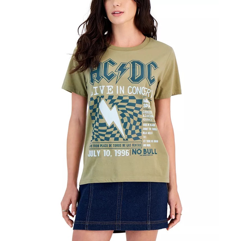 Grayson Threads Women’s Khaki AC/DC Graphic T-Shirt |Grayson Thread In Lebanon