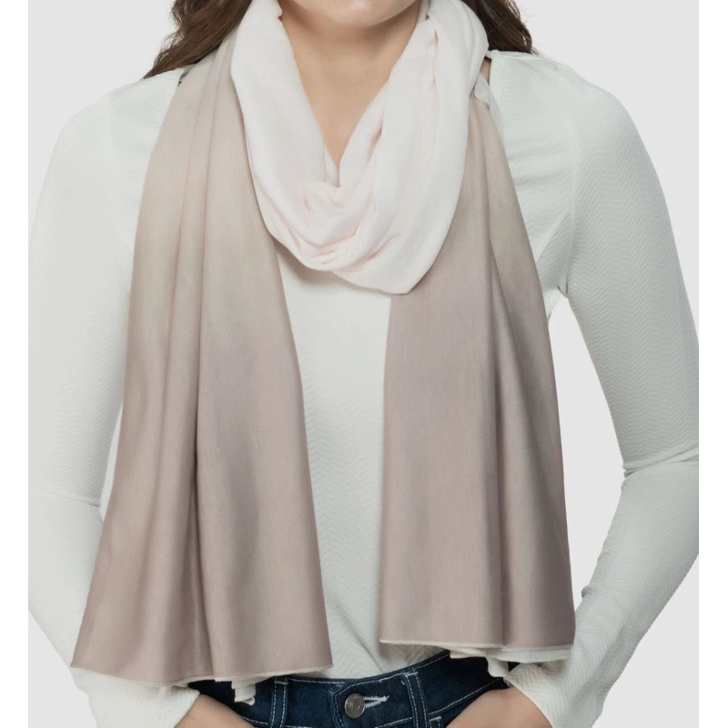 Jenni Women’s Beige Ombre Tone On Repeat Jersey Wrap Scarf | Jenni In Lebanon