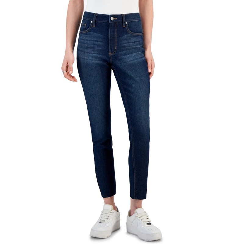Tinseltown Women’s Navy Cut-Hem Mid-Rise Skinny Jeans | Tinseltown In Lebanon