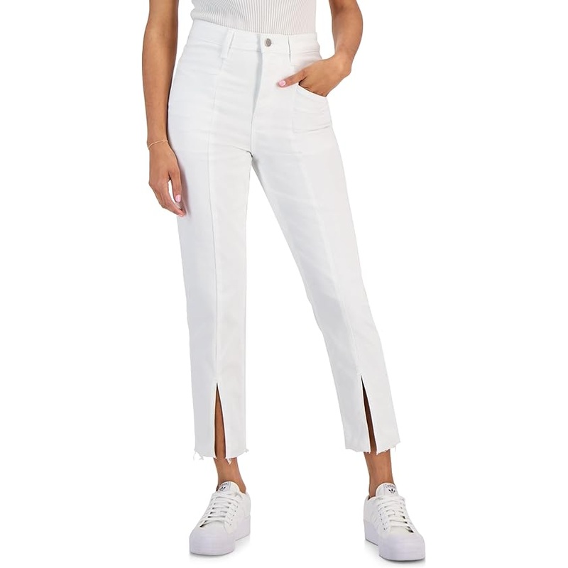 Tinseltown Women’s White High-Rise Seamed Split-Hem Skinny Jeans | Tinseltown In Lebanon