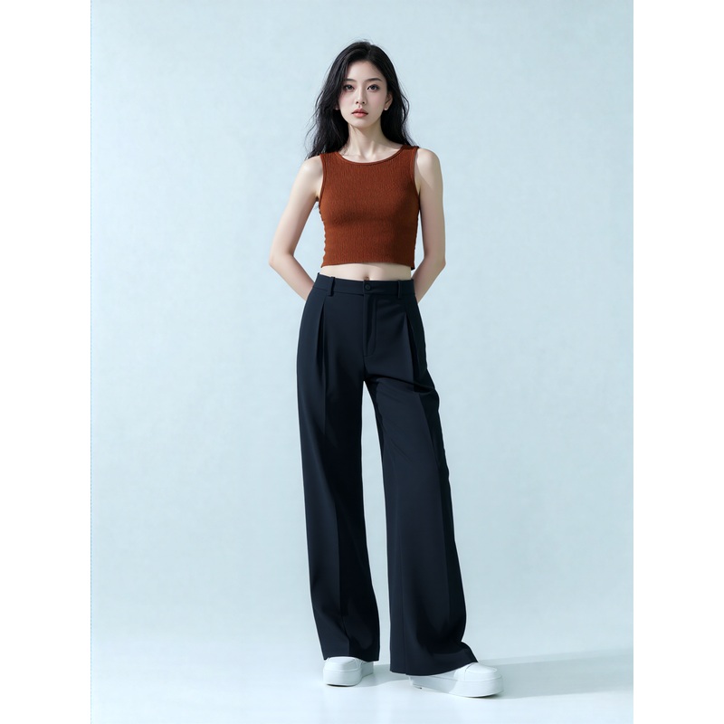 Ultra Flirt Women’s Brown Crew Neck Tank Top | Ultra Flirt In Lebanon