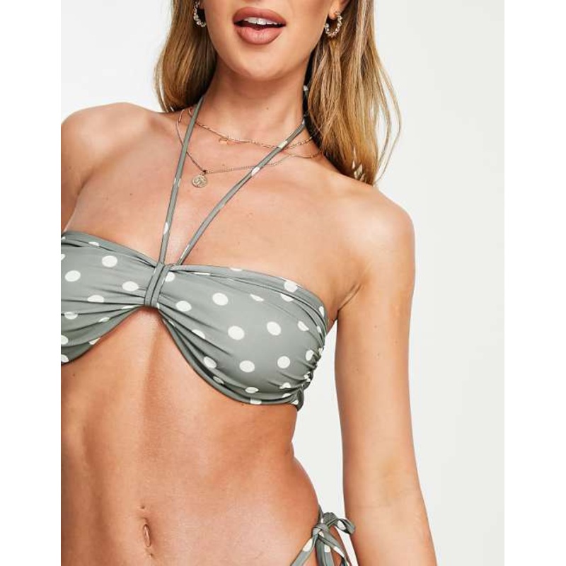 Asos Design Women’s Khaki Bikini Top ANF2087