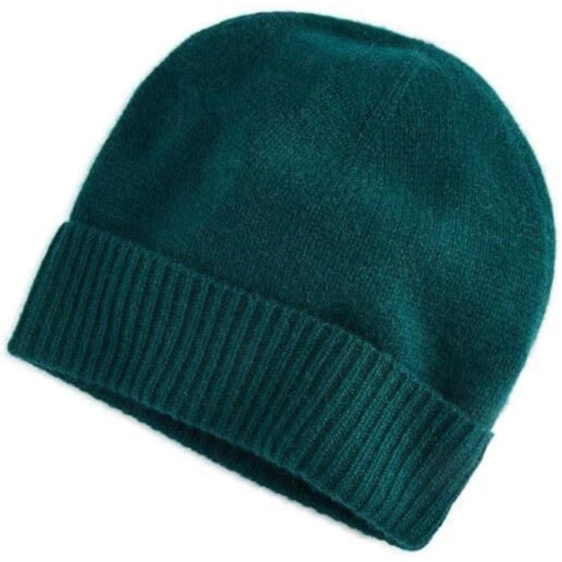 Charter Club Women’s Dark Green Cashmere Cuffed Beanie |Charter Club In Lebanon
