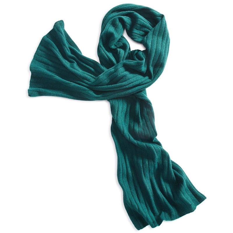 Charter Club Women’s Green Ribbed 100% Cashmere Scarf| Charter Club In Lebanon