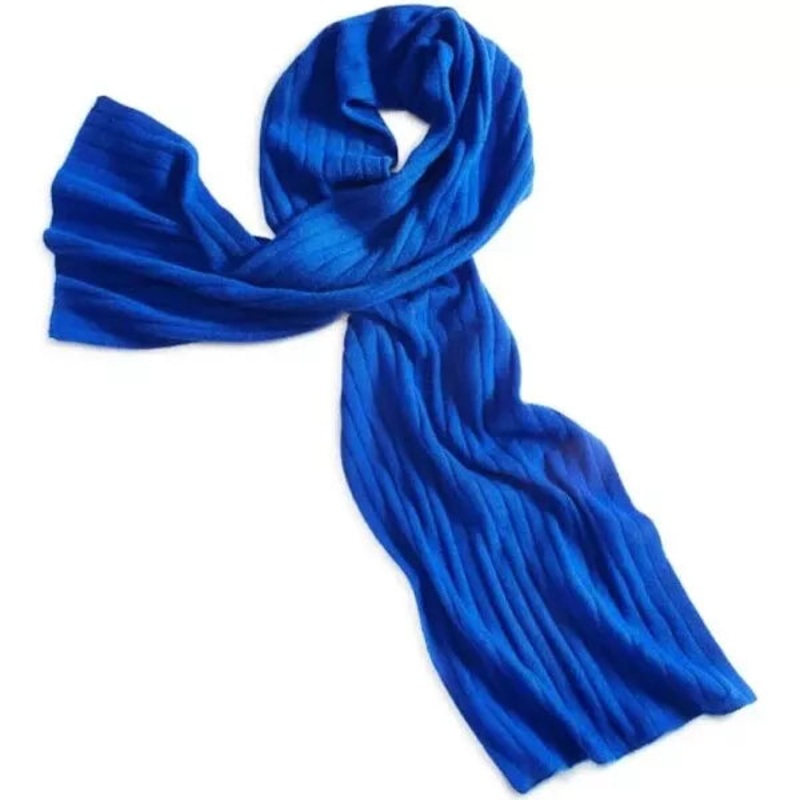 Charter Club Women’s Navy Blue Ribbed 100% Cashmere Scarf| Charter Club In Lebanon