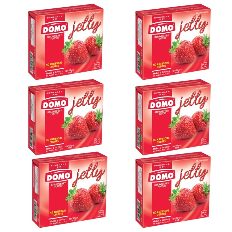 Domo Pure Beef Jelly Strawberry Flavor 5+1 Free | Domo In Lebanon