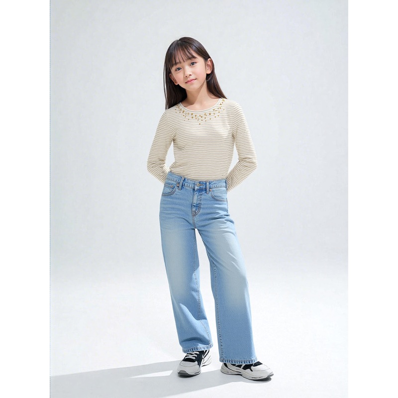 Epic Threads Girl’s White Long-Sleeve, Glitter Stars, Striped Blouse | Epic Threads In Lebanon