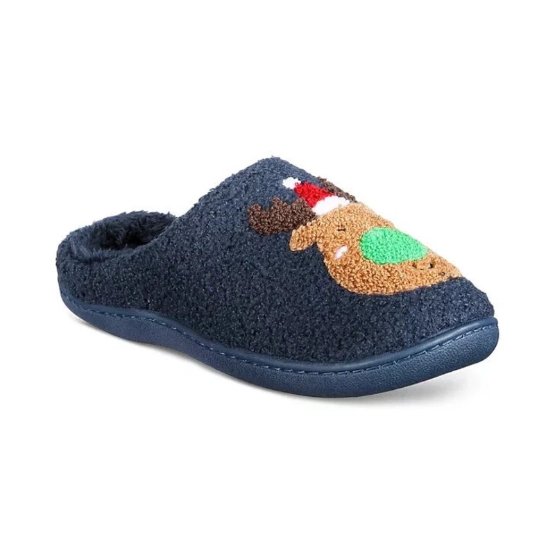 Family Pajamas Women’s Navy Reindeer Closed-Toe Slippers |Family Pajama In Lebanon