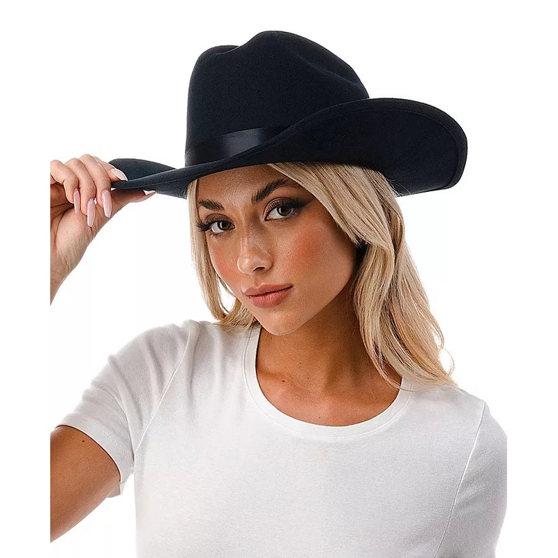 Marcus Adler Women’s Black Short-Brim Cowboy Hat with Satin Trim |Marcus Adler In Lebanon