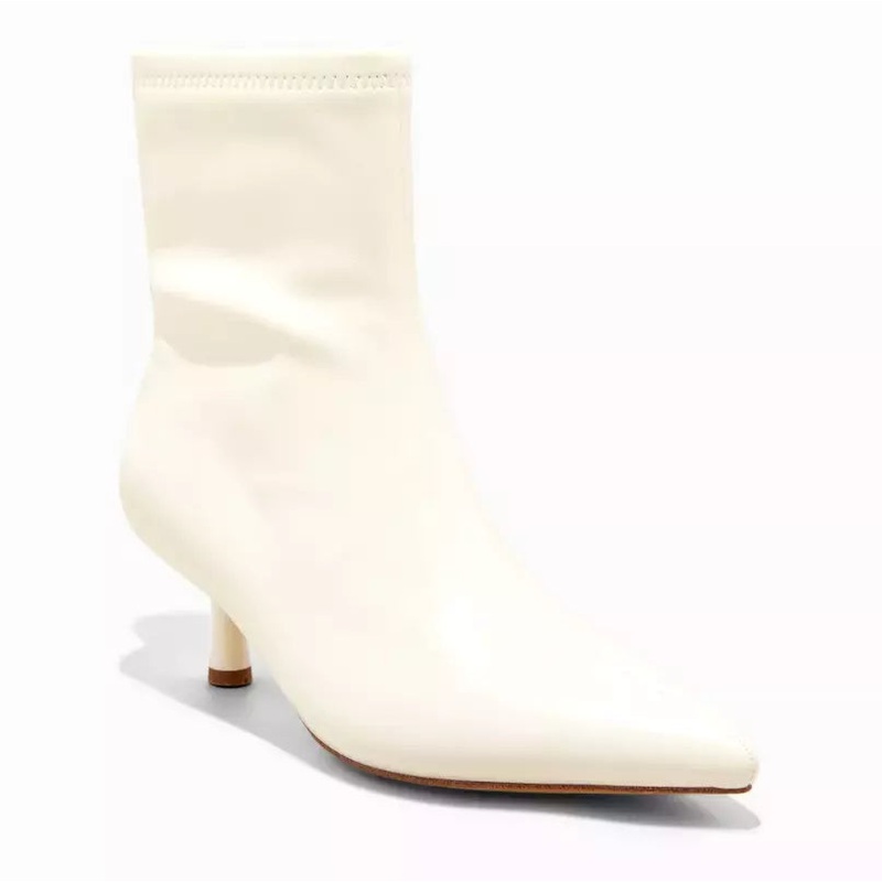 A New Day Women’s White Lonnie Kitten Heel Stretch Ankle Boots |A New Day In Lebanon