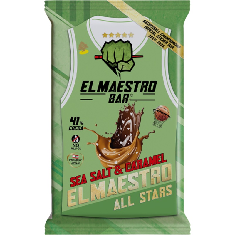 El Maestro All Stars Sea Salt & Caramel Chocolate Bar 40g | El Maestro In Lebanon
