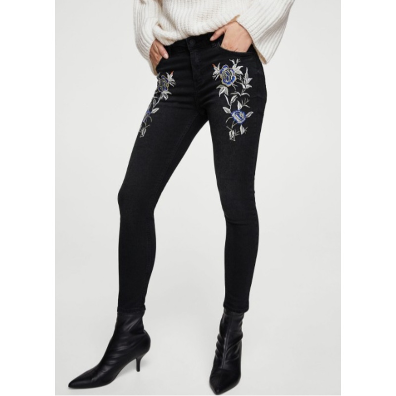 Mango Girl’s Dark Floral Printed Skinny Jeans |Mango In Lebanon
