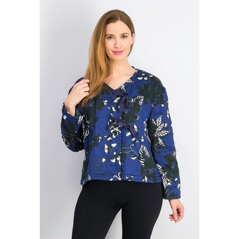Mango Women’s Blue Floral Pattern Jacket | Mango In Lebanon