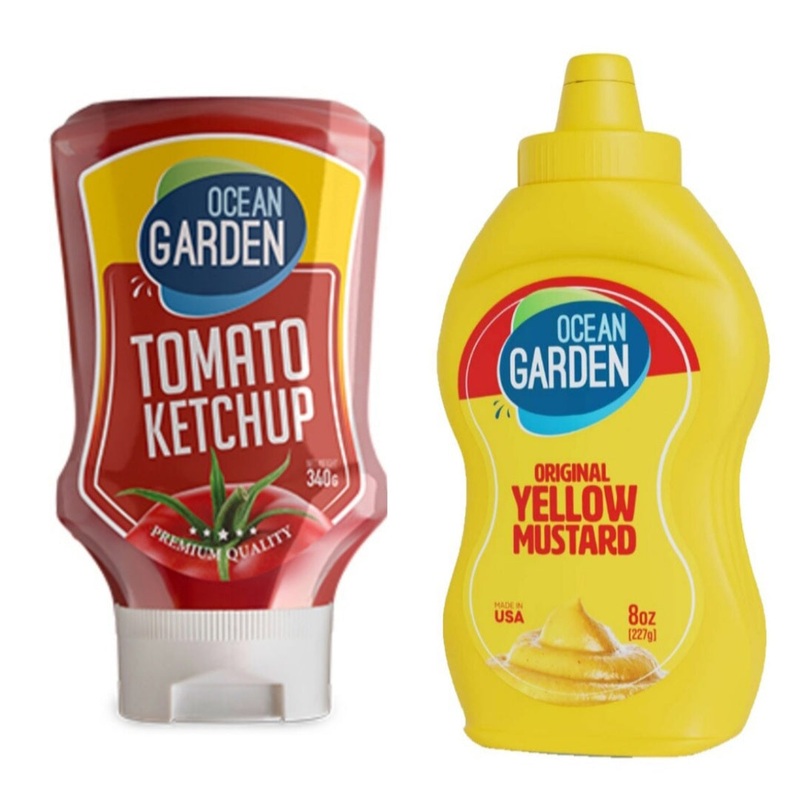 Ocean Garden Tomato Ketchup 340g + Original Yellow Mustard Squeeze 227g  | Ocean Garden In Lebanon