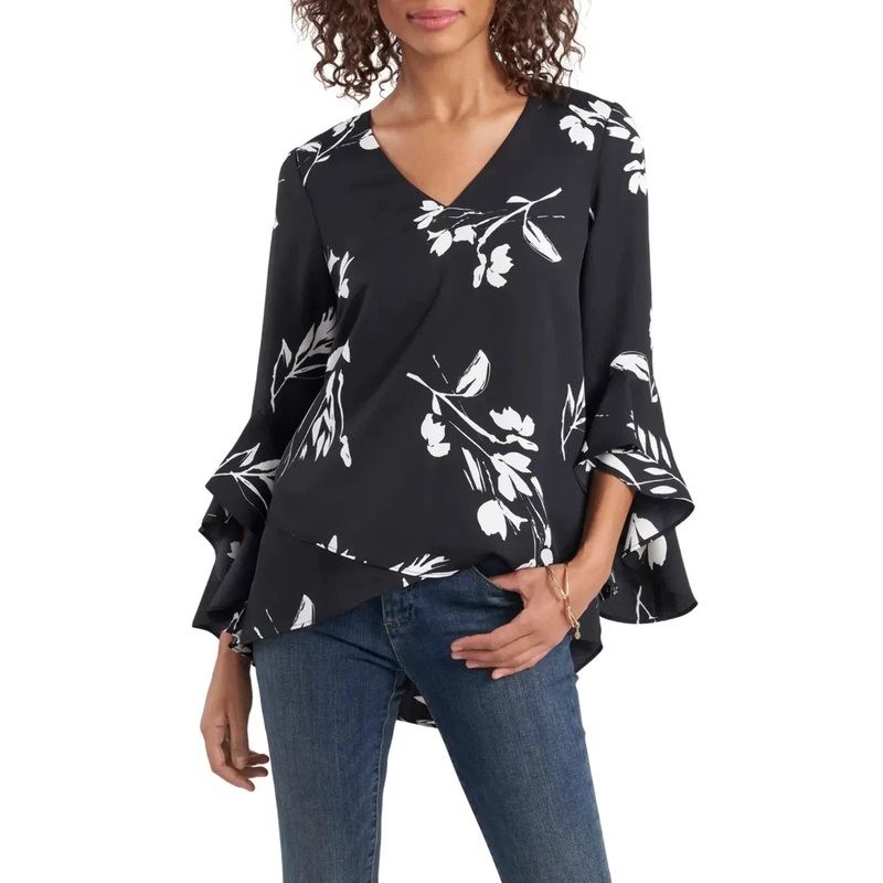Vince Camuto Women’s Black Floral Printed Blouse | Vince Camuto In Lebanon
