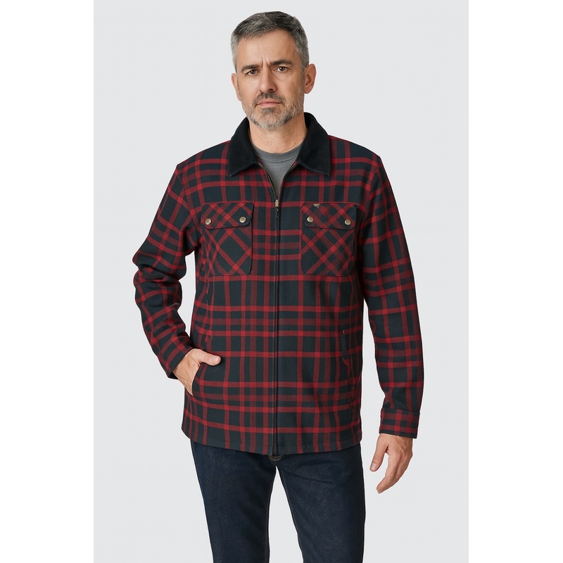 Wrangler Mens Multicolor Zippered Flannel Shirt  | Wrangler In Lebanon