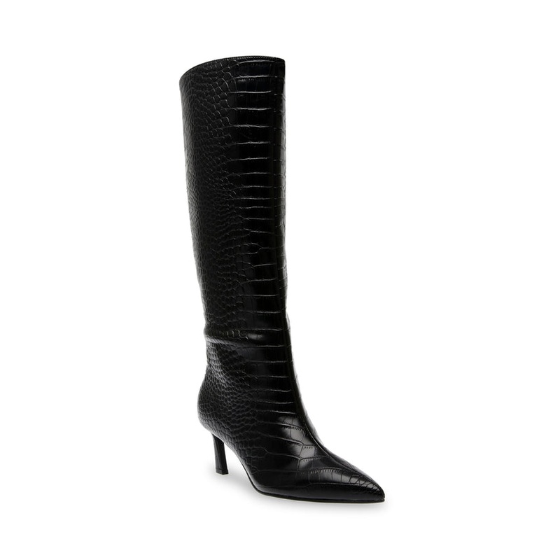 Steve Madden Women’s Black Croc Lavan Boots | Steve Madden In Lebanon
