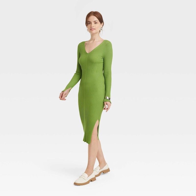 A New Day Women’s Green Long Sleeve Sweater Dress |A New Day In Lebanon