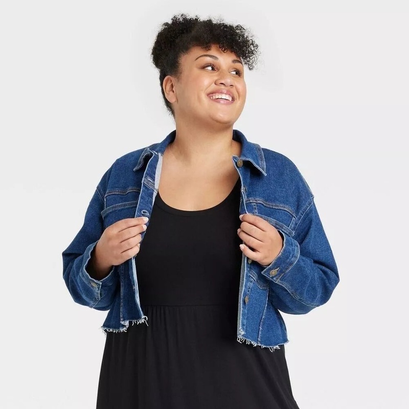 Ava & Viv Women’s Navy Denim Long Sleeve Jacket|Ava & Viv In Lebanon