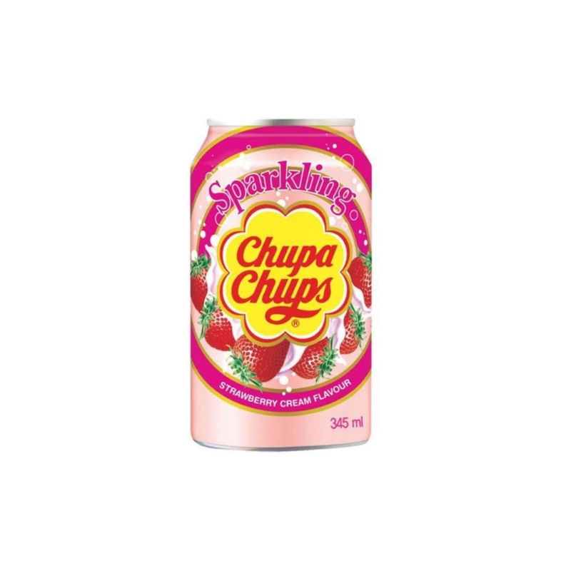 Chupa Chups Sparkling Strawberry & Cream Flavour 345ml