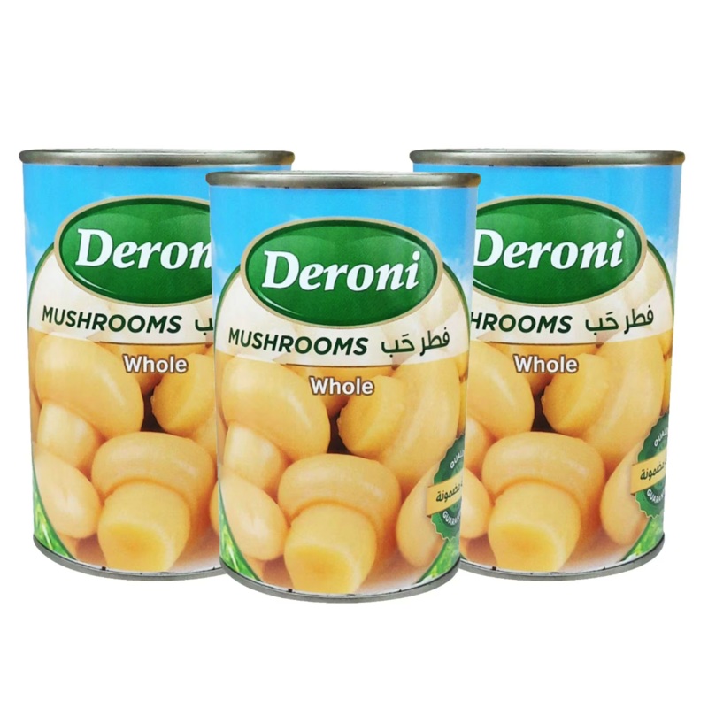 Deroni Whole Mushrooms  400g*3 |Deroni In Lebanon