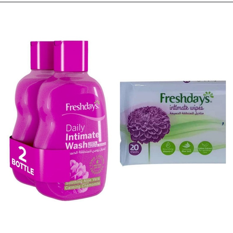 Freshdays Daily Intimate Wash 200 ML*2 + Intimate Wipes Free | Sanita In Lebanon