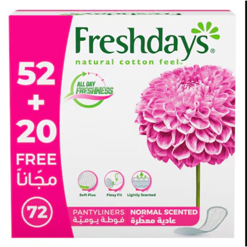 Freshdays Natural Cotton Feel Normal Scented *72 Pads | Freshdays In Lebanon