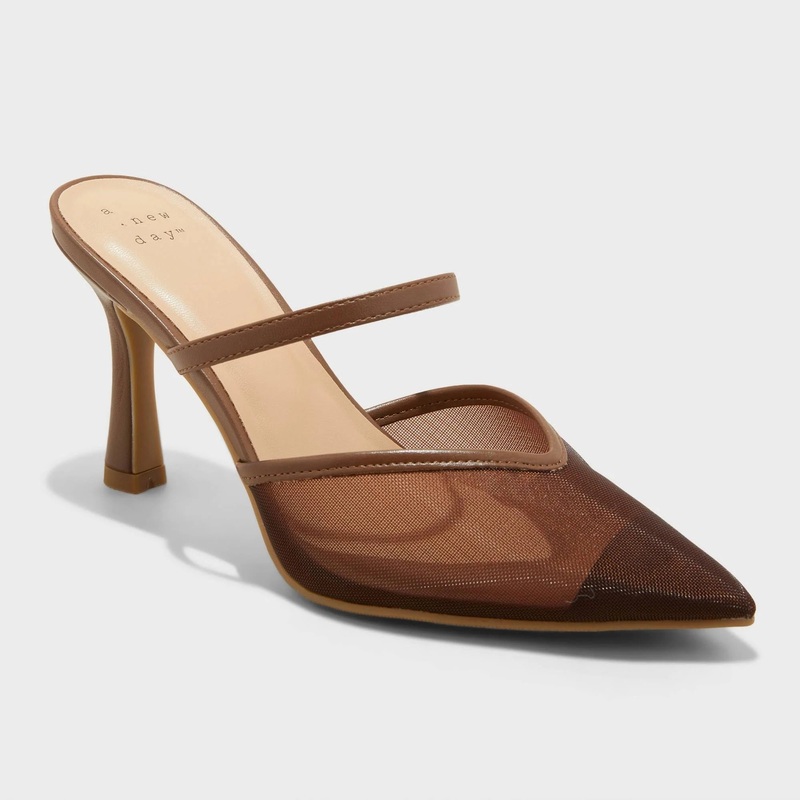 A New Day Brown Women’s Sonia Mesh Mule Heels with Memory Foam Insole |A New Day In Lebanon