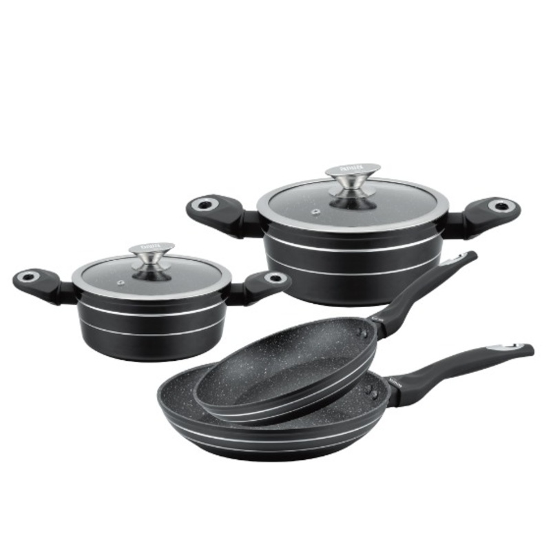 Aiwa Japan Non-Stick Dark Grey Cookware Set 6pcs LO-23127-Rfh | Aiwa In Lebanon