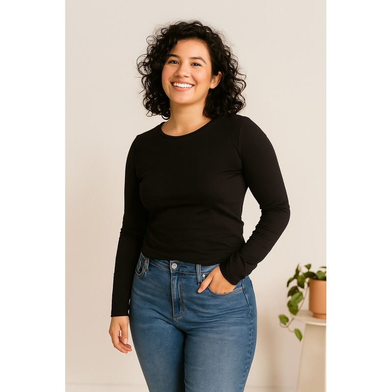 Mango Women’s Black Basic Long Sleeve Blouse |Mango In Lebanon