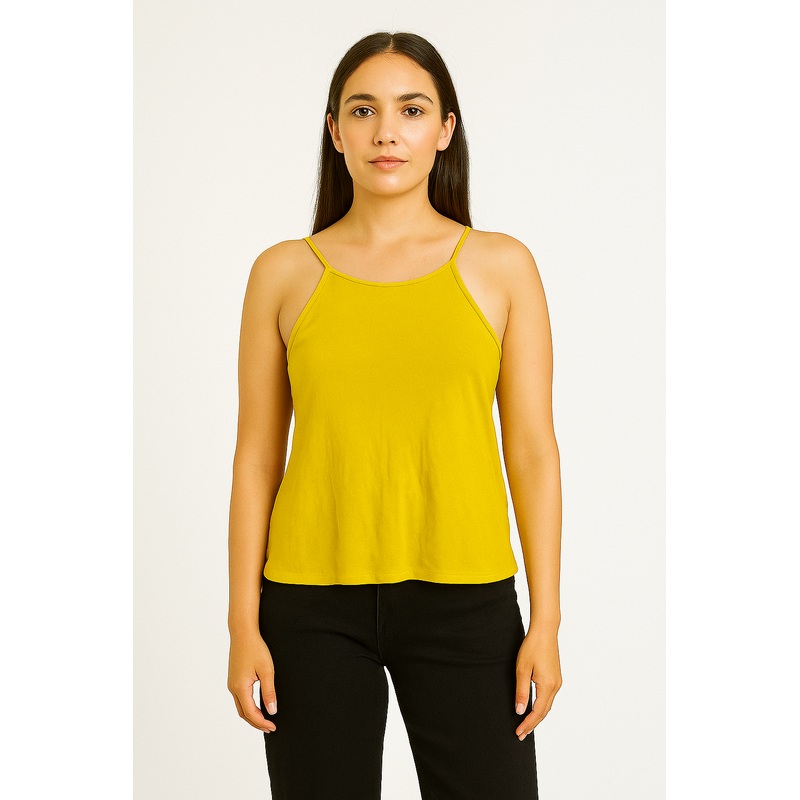 Mango Women’s Yellow Cross Back Sleeveless Top |Mango In Lebanon